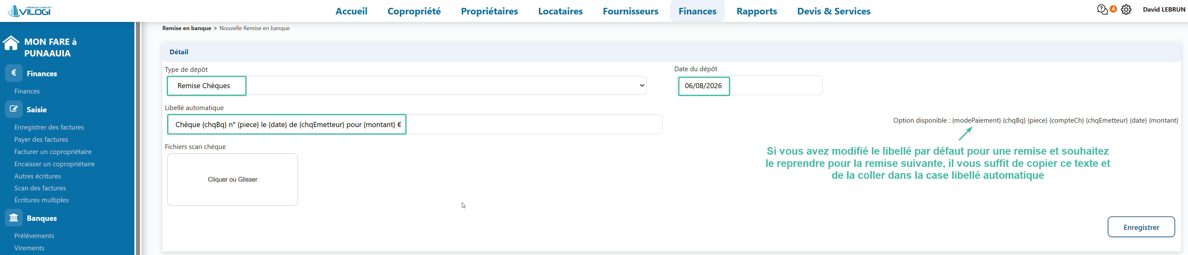 Création d une remise de chèque Tutoriel logiciel immobilier pour syndics et administrateurs de biens
